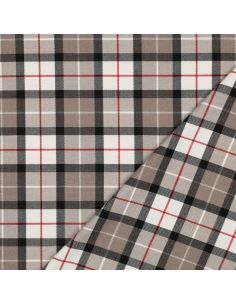 Tecidos tartan escoceses - Taupe e preto
