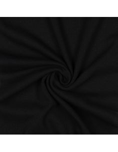 Tecido jersey canelado - Preto