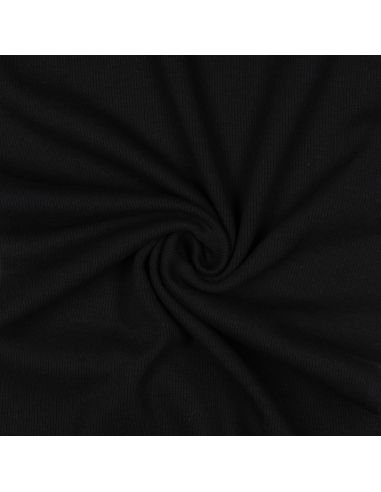 Tecido jersey canelado - Preto