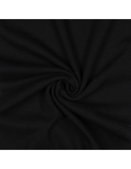 Tecido jersey canelado - Preto