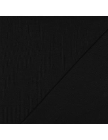 Tecido jersey canelado - Preto