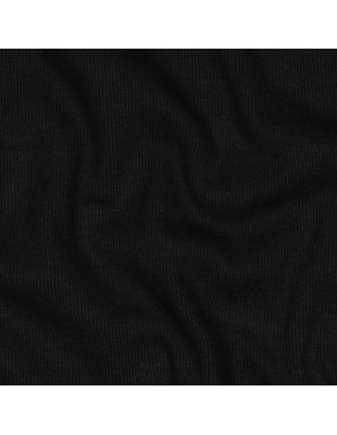 Tecido jersey canelado - Preto