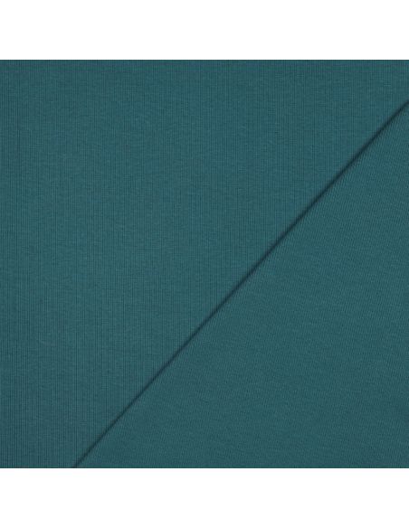 Tecido jersey canelado - Azul petróleo
