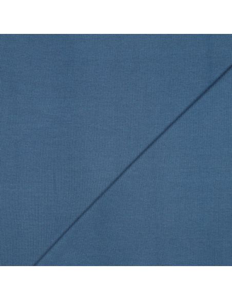 Tecido jersey canelado - Azul jeans