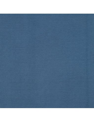 Tecido jersey canelado - Azul jeans