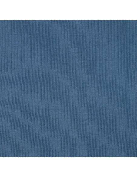 Tecido jersey canelado - Azul jeans
