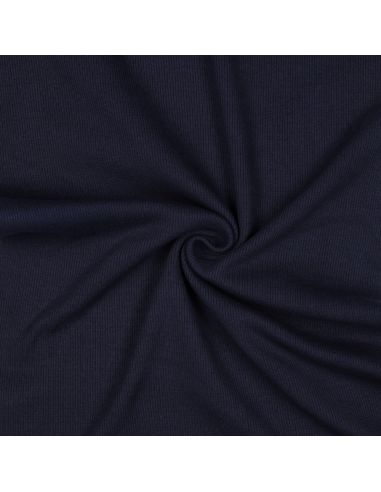 Tecido jersey canelado - Azul marinho