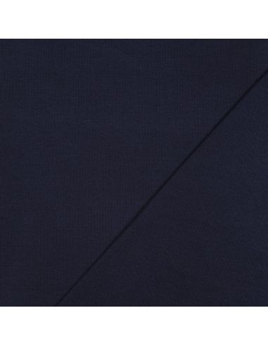 Tecido jersey canelado - Azul marinho