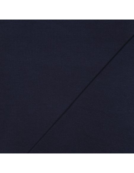 Tecido jersey canelado - Azul marinho