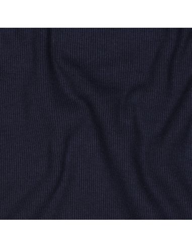 Tecido jersey canelado - Azul marinho