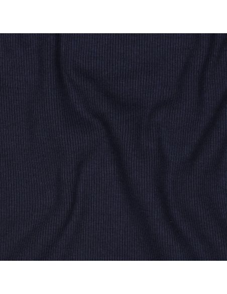 Tecido jersey canelado - Azul marinho