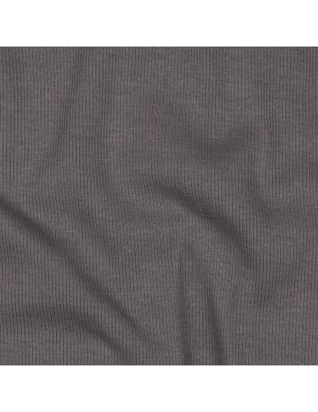 Tecido jersey canelado - Cinza escuro