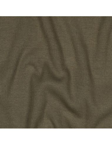 Tecido jersey canelado - Cáqui