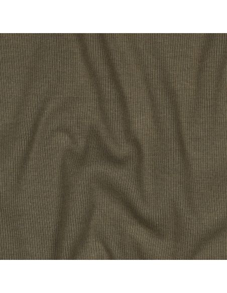 Tecido jersey canelado - Cáqui