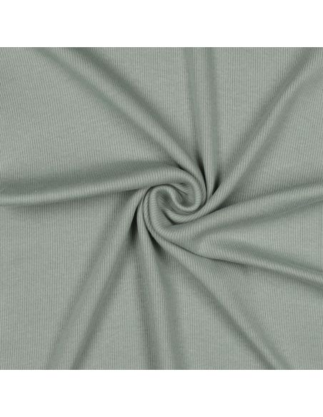 Tecido jersey canelado - Verde acinzentado