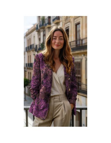 Tecido jacquard - Peônia