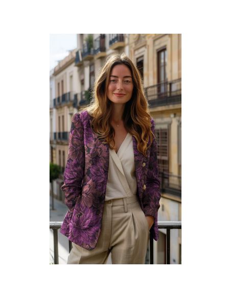 Tecido jacquard - Peônia