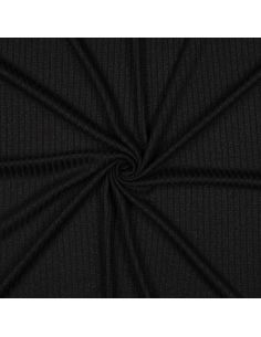 Tecido de malha canelada lurex - Preto prateado