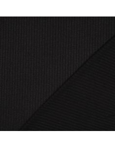 Tecido de malha canelada lurex - Preto prateado 2