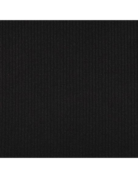 Tecido de malha canelada lurex - Preto prateado