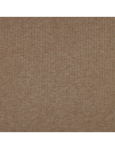 Tecido de malha canelada lurex - Bege dourado