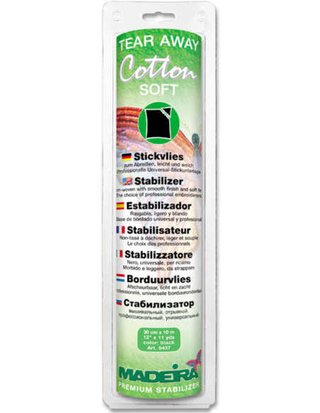 Estabilizador para rasgar Cotton Soft - Preto