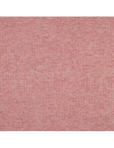 Tecido de malha canelada lurex - Rosa dourado