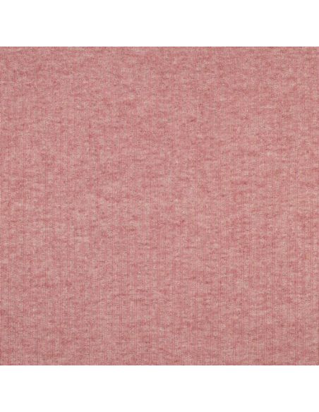 Tecido de malha canelada lurex - Rosa dourado