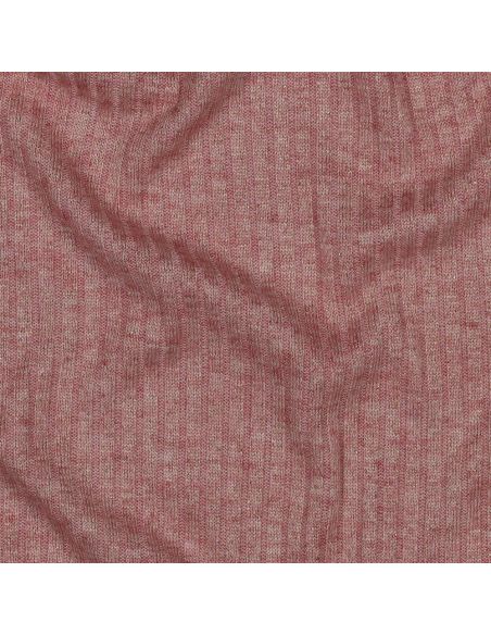 Tecido de malha canelada lurex - Rosa dourado