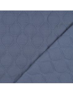 Tecido acolchoado gaze dupla - Azul jeans