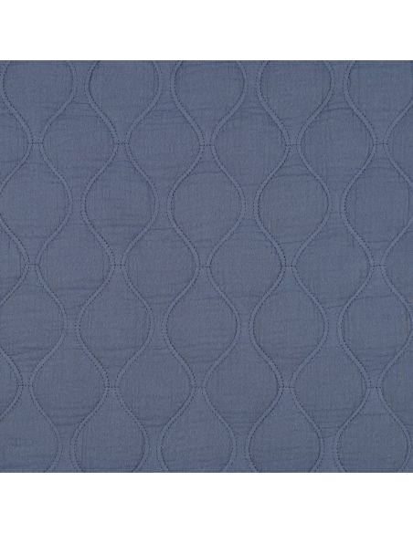 Tecido acolchoado gaze dupla - Azul jeans