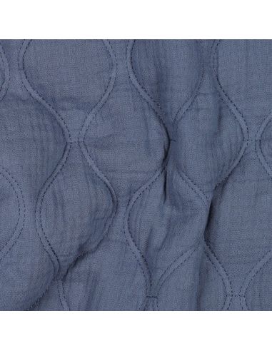 Tecido acolchoado gaze dupla - Azul jeans