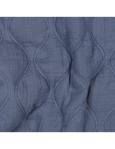Tecido acolchoado gaze dupla - Azul jeans