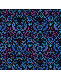 Tecido jersey estampado Clara - Fundo preto 2