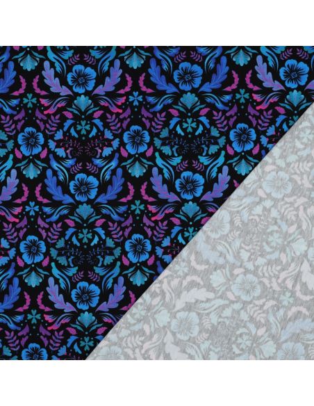 Tecido jersey estampado Clara - Fundo preto