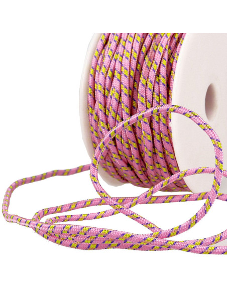 Cordão multicolorido esportivo - Rosa, amarelo e roxo