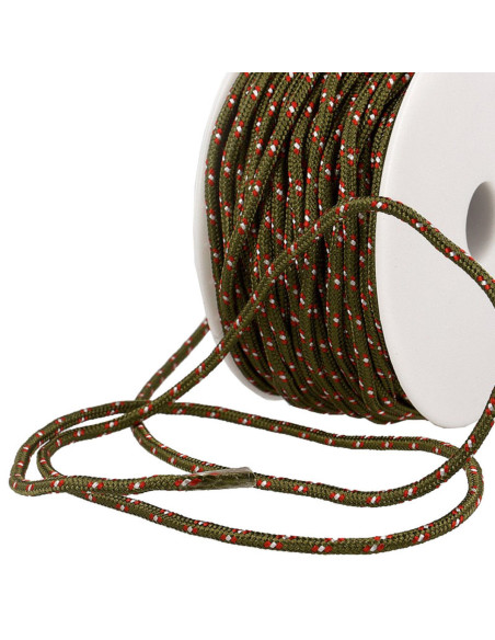 Cordão multicolorido esportivo - Cáqui, vermelho e branco