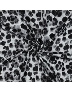 Tecido viscose efeito acetinado - Animal preto
