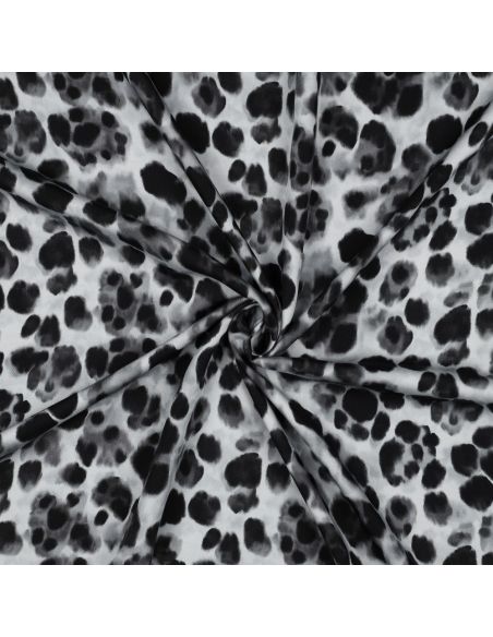 Tecido viscose efeito acetinado - Animal preto