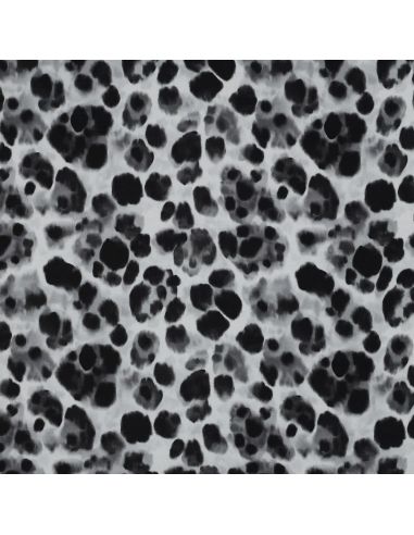 Tecido viscose efeito acetinado - Animal preto