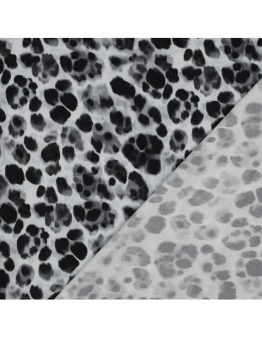 Tecido viscose efeito acetinado - Animal preto