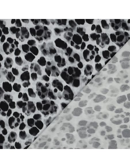 Tecido viscose efeito acetinado - Animal preto