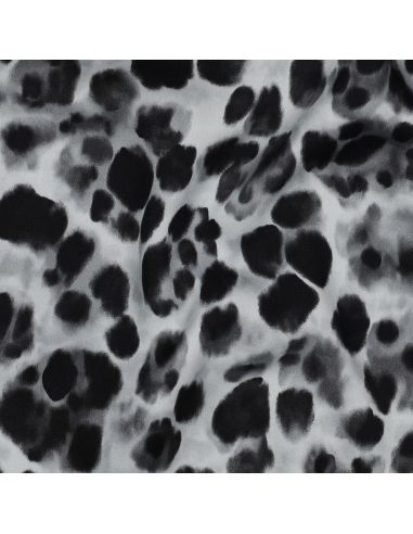 Tecido viscose efeito acetinado - Animal preto