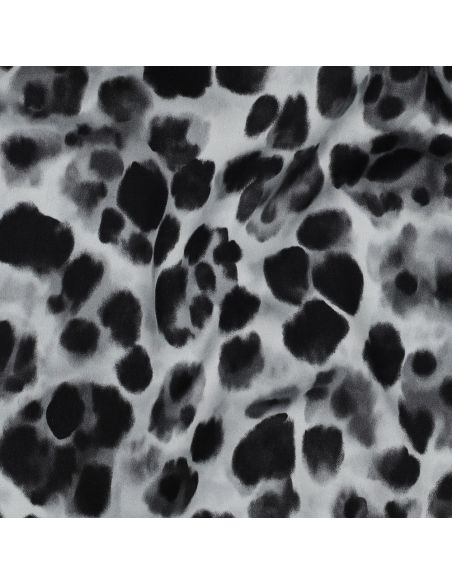 Tecido viscose efeito acetinado - Animal preto