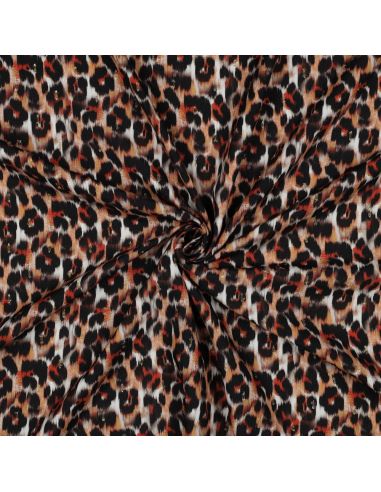 Tecido viscose lurex - Animal marrom