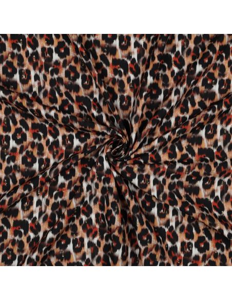 Tecido viscose lurex - Animal marrom