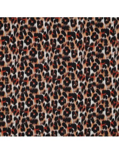 Tecido viscose lurex - Animal marrom