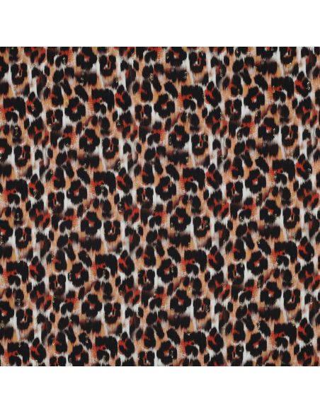 Tecido viscose lurex - Animal marrom