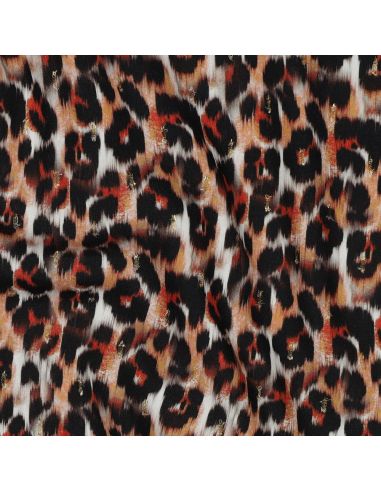 Tecido viscose lurex - Animal marrom