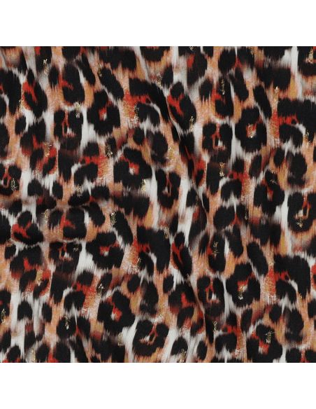 Tecido viscose lurex - Animal marrom